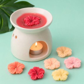 Moule 3 fleurs d'hibiscus pour wax melts 4 cm