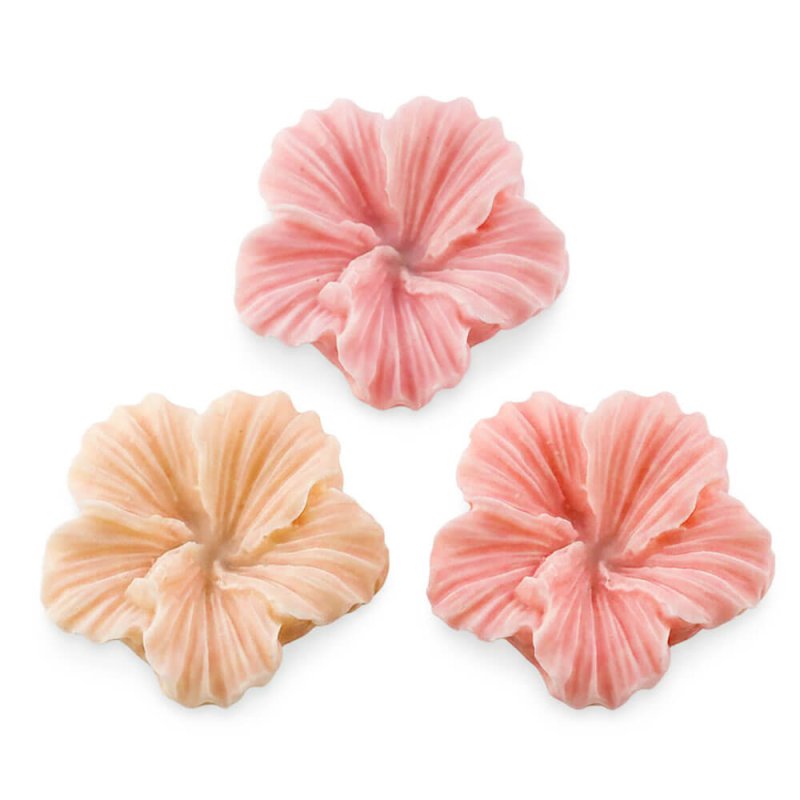 Molde mini flores de hibisco para wax melts