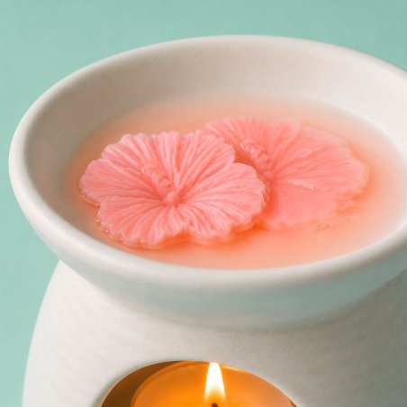 Molde de flores de hibisco para hacer wax melts