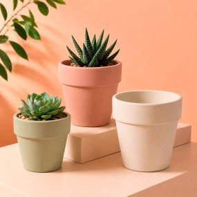 Set de 3 moules pour pots de fleurs en béton