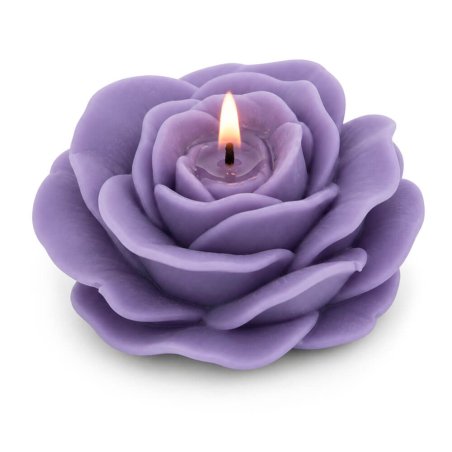 Molde para hacer velas rosa abierta de pétalos rizados