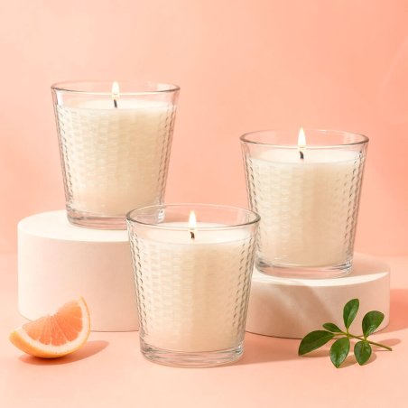 Vaso verona para hacer velas caseras, decoración en relieve