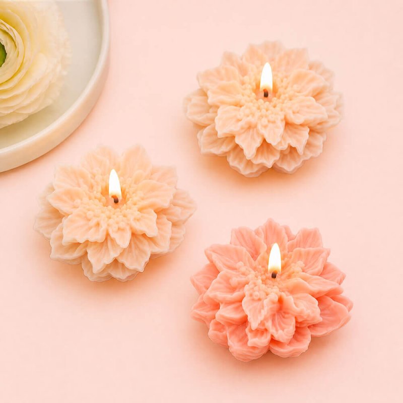 Molde para hacer velas con forma de dalia