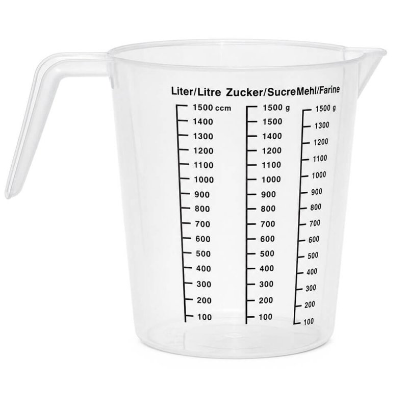 Jarra medidora de plástico graduada de 1500 ml