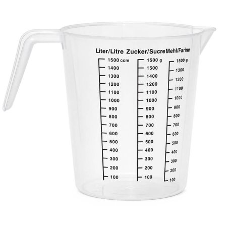Jarra medidora de plástico graduada de 1500 ml
