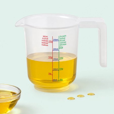 Jarra medidora de plástico graduada de 250 ml
