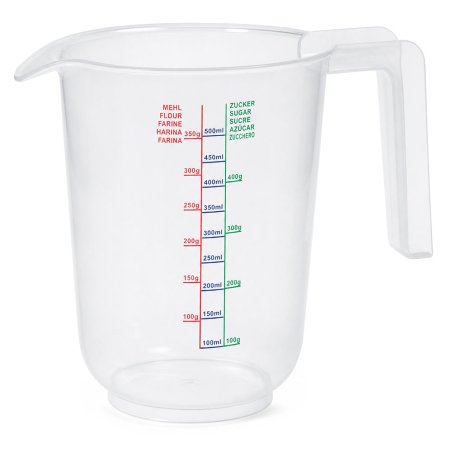 Jarra medidora de plástico con medidas 500 ml