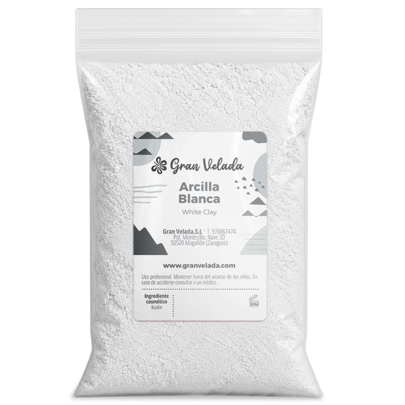 Arcilla blanca caolín Gran Velada para mascarilla facial de piel grasa — bolsa con etiqueta
