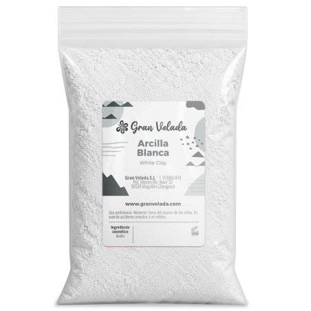 Arcilla blanca caolín Gran Velada para mascarilla facial de piel grasa — bolsa con etiqueta