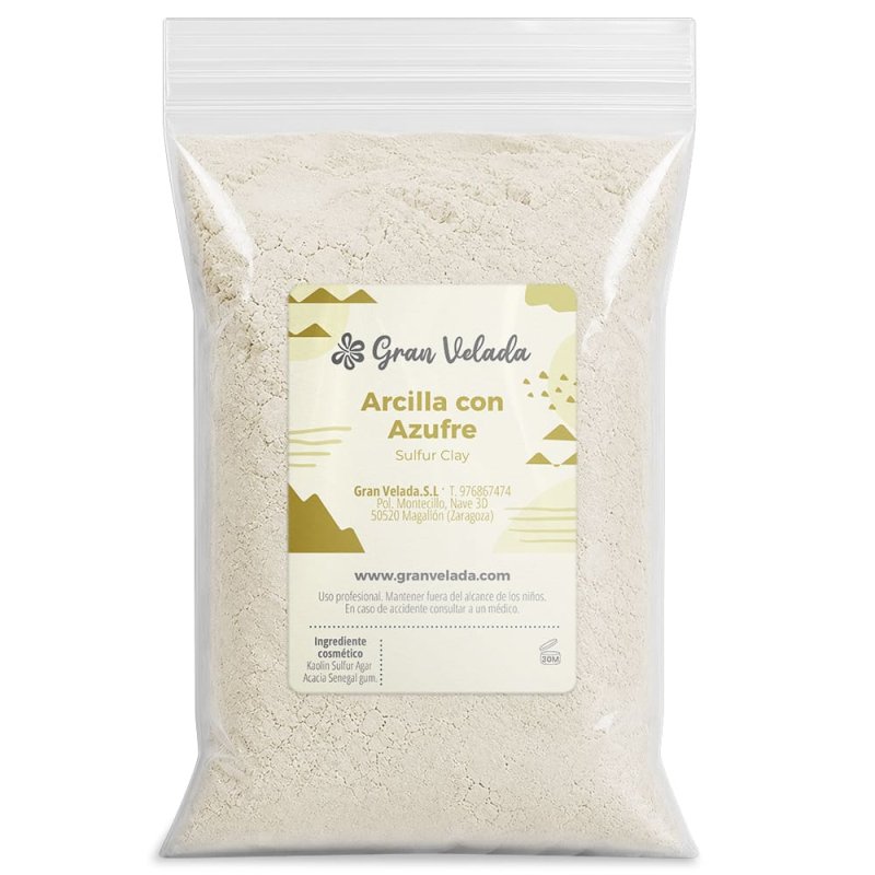 Arcilla con azufre para cosmética