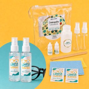 Set para hacer limpiagafas casero. Materiales e instrucciones