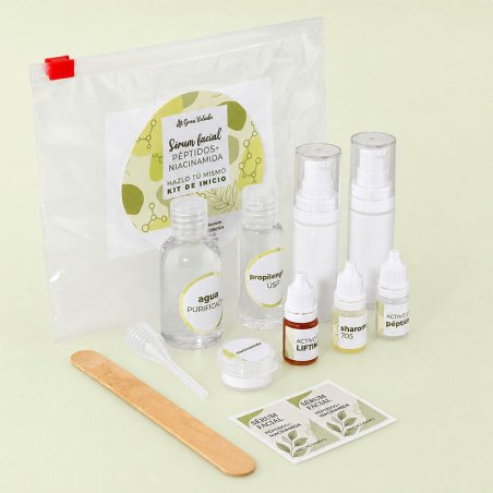 Componentes set para hacer sérum facial de péptidos y niacinamida