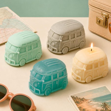 Molde furgoneta vintage para hacer velas, jabones y manualidades