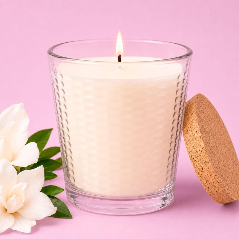 Vela en vaso 280 ml panal de abejas con tapa de corcho
