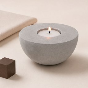 Suporte para velas minimalista de cimento