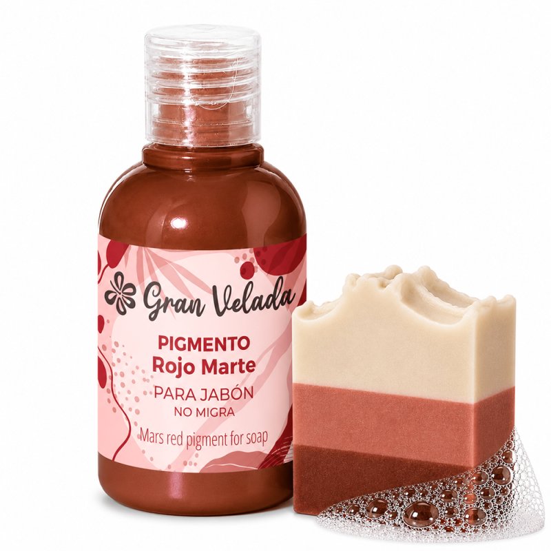 pigmento liquido rojo marte para jabon de aceite