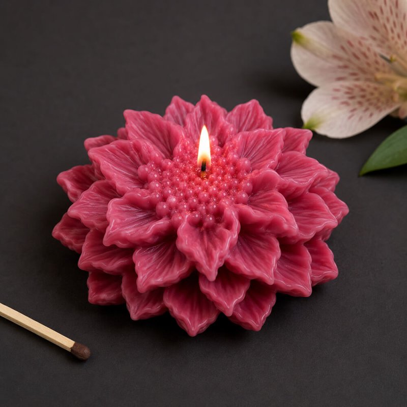 Molde flor de dalia para hacer velas