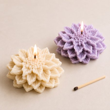 Molde para hacer velas con forma de dalia