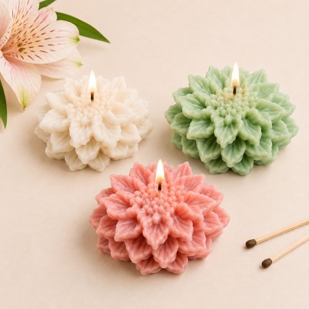 Molde para hacer velas con forma de dalia