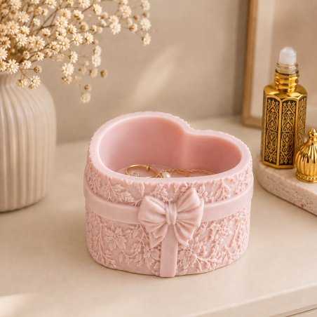 Molde para hacer joyero con forma de caja de corazón