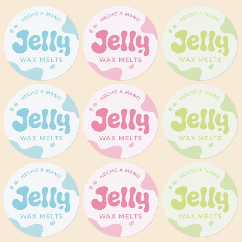 Blister pegatinas jelly wax melts en castellano