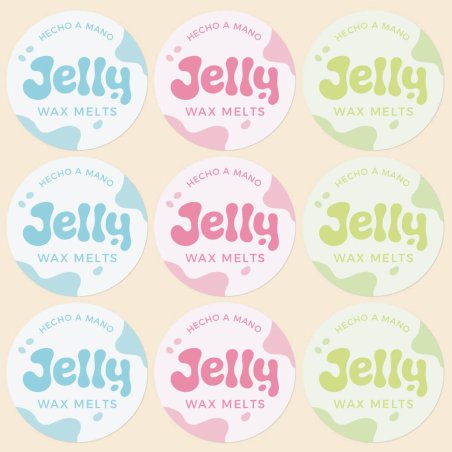 Blister pegatinas jelly wax melts en castellano