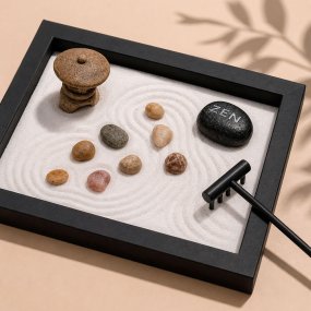 Jardin zen avec pierres naturelles