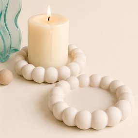 Moule assiette avec perles socle pour bougies