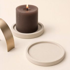 Molde plato con borde para velas
