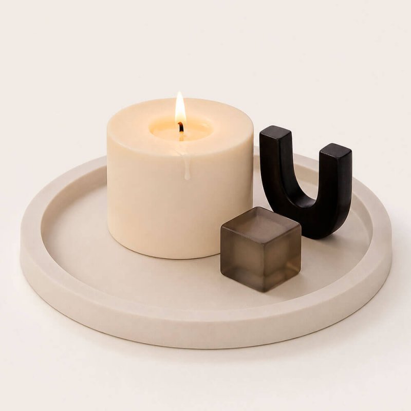 Molde plato con borde para velas DIY