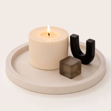 Molde plato con borde para velas DIY