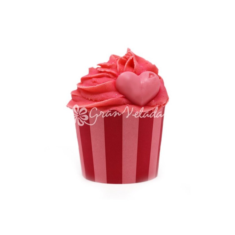 Capsules de cupcake rayures verticales rouges et grenat - 3