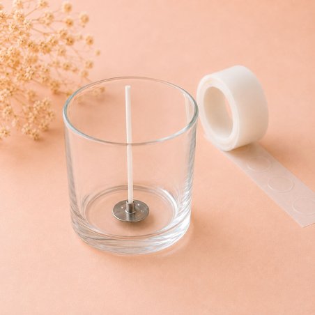 Adhesivos portamechas para hacer velas en vaso