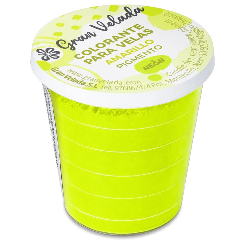 Colorante velas en vaso amarillo neon