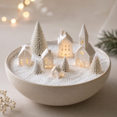 Cera en microesferas Gran Velada para velas, escena navideña con velitas en arena