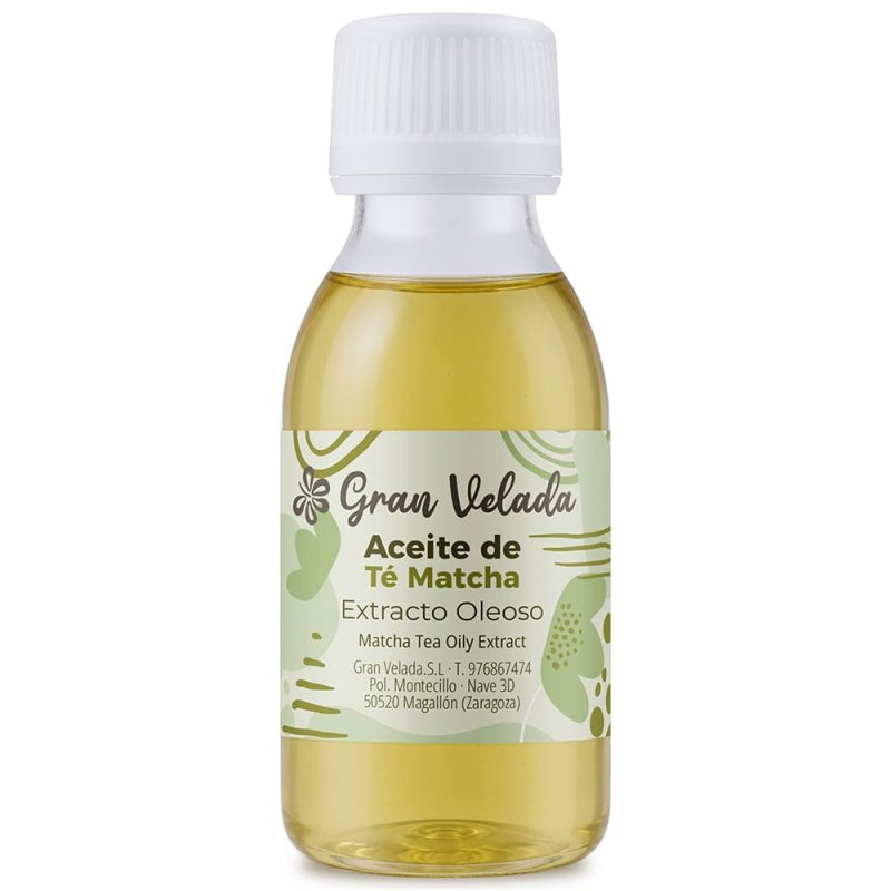 Botella de aceite de té matcha