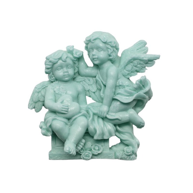 Molde angeles celestiales - Molde para hacer manualidades, dos angeles celestiales - Moldes Jabón Angelitos