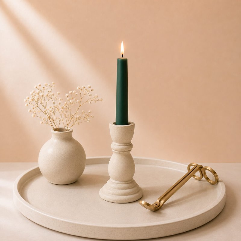 Molde para candelabro de cemento, estilo clasico