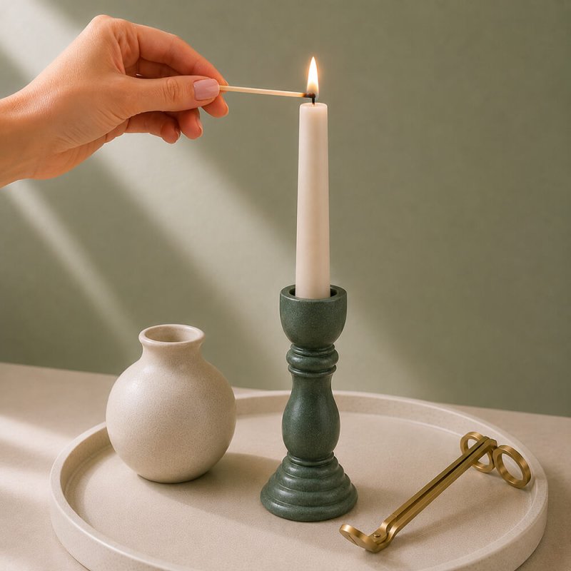 Molde de silicona para candelabro de cemento