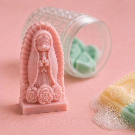 Molde  virgen con rosas para jabones