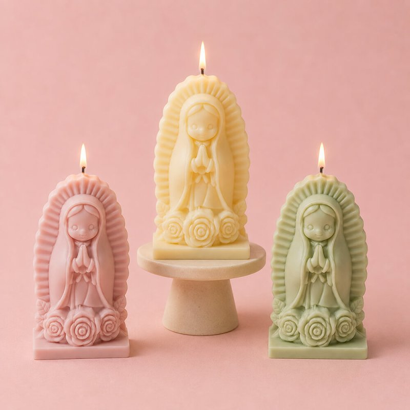 Molde para velas virgen con rosas comprar