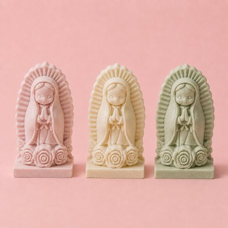 Molde para velas virgen con rosas para figura de escayola con perfume