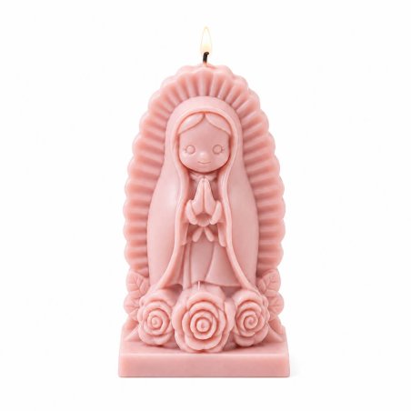 Vela virgen con rosas
