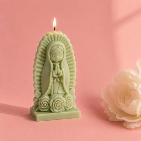Molde para velas virgen con rosas