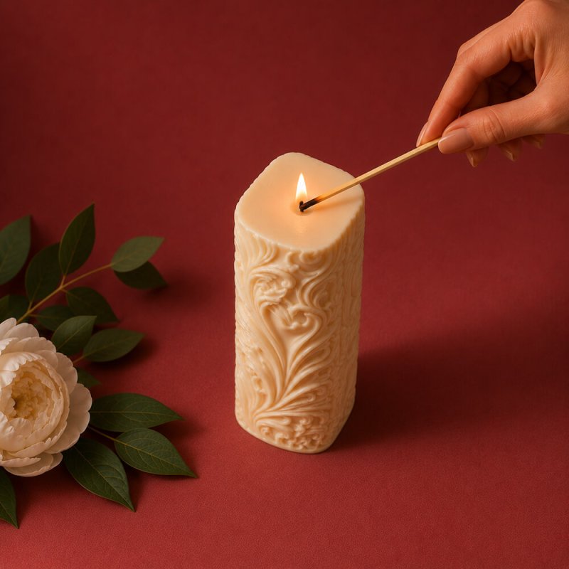 Molde para velas pilar barroco de silicona