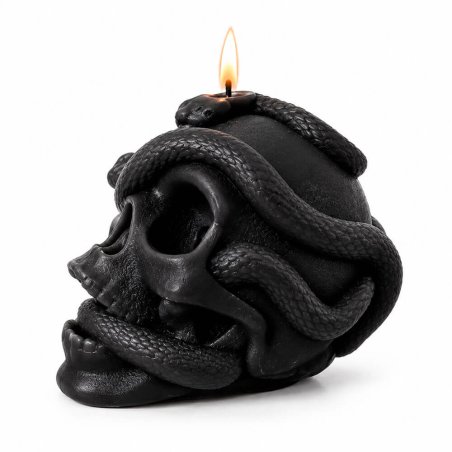Velas calavera con serpiente