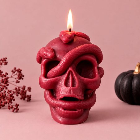 Molde para velas calavera con serpiente