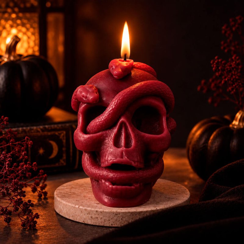 Molde para velas calavera con serpiente comprar