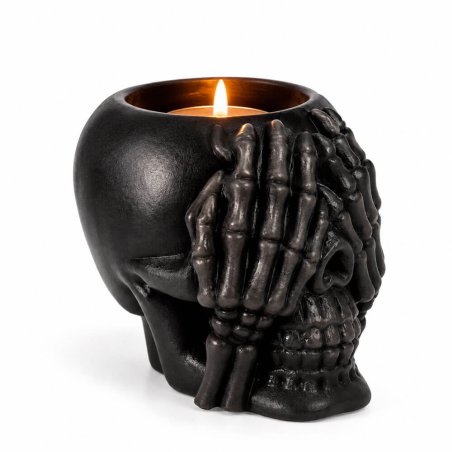 Portavelas calavera que no ve