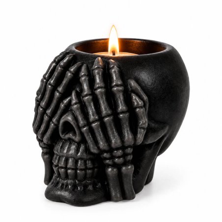 portavelas calavera que no ve con vela de te
